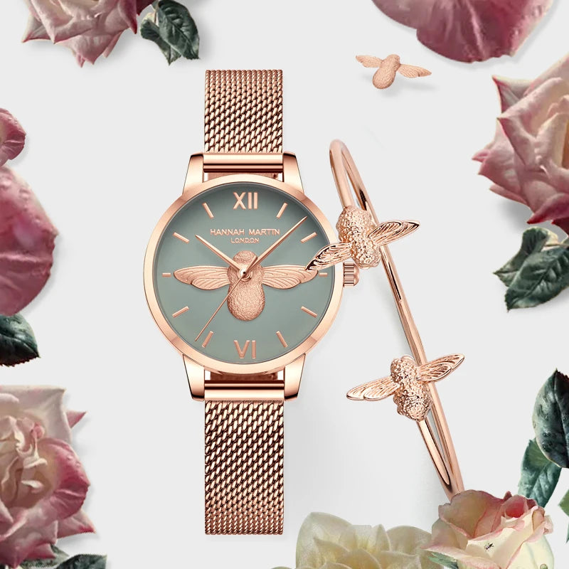 Relógio Feminino Rose Gold London à prova d’água