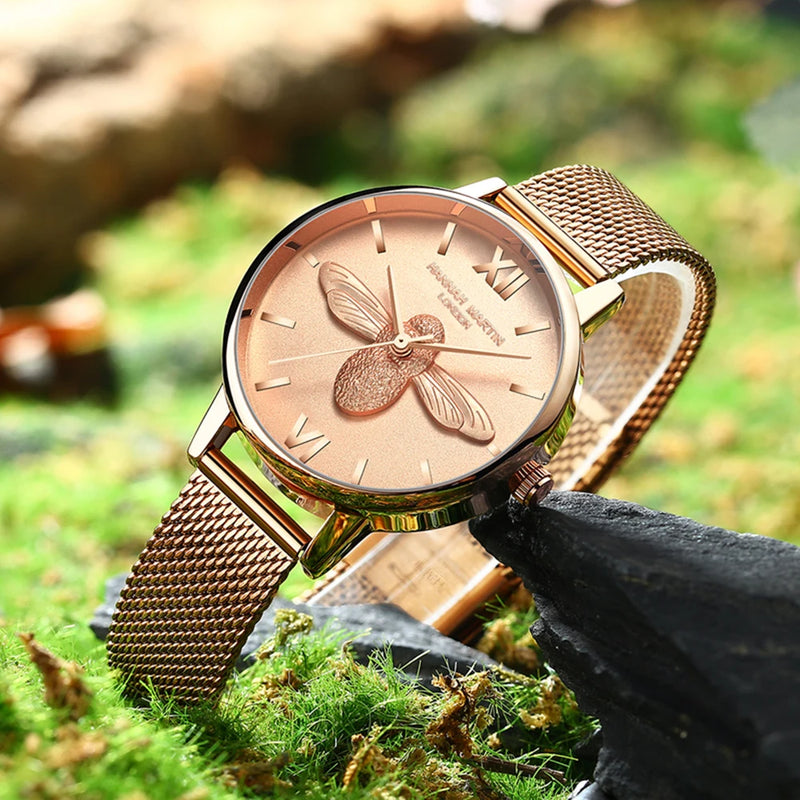 Relógio Feminino Rose Gold London à prova d’água