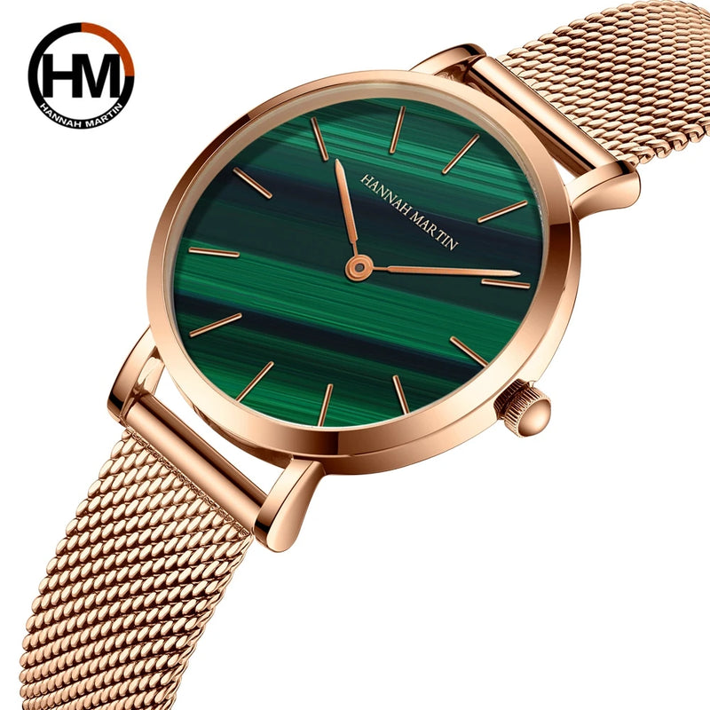 Relógio Feminino pulseira de couro preta Moda Verde mais opções