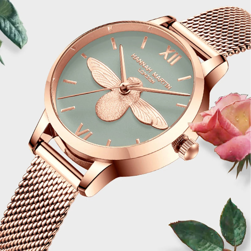 Relógio Feminino Rose Gold London à prova d’água